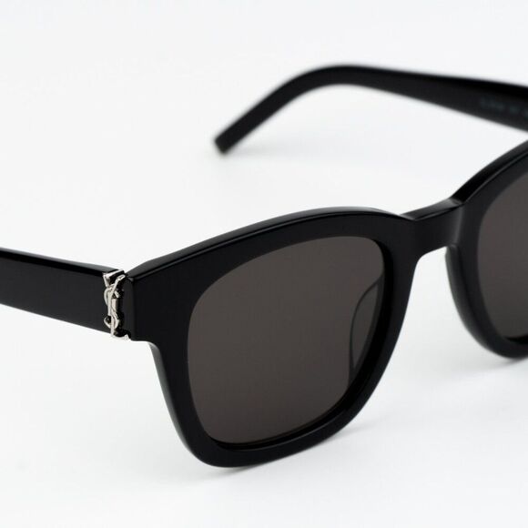 NEW Saint Laurent SLM124 001 Black Grey Square Men Sunglasses - Picture 5 of 11